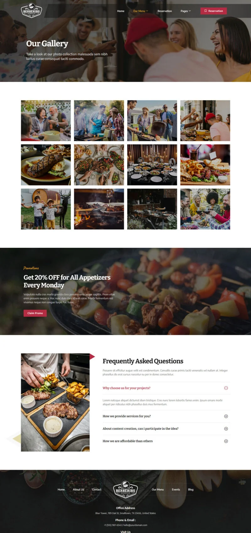 餐饮/食品 Elementor 模板图片展示预览