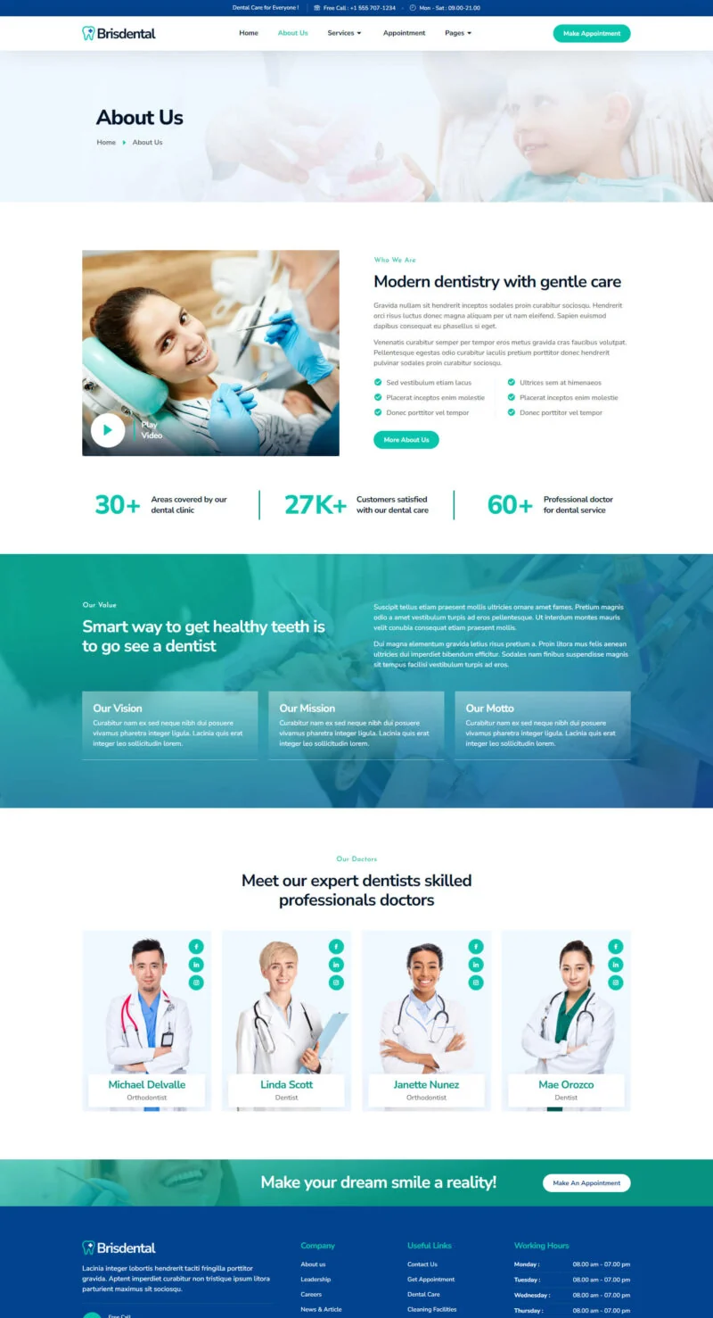 健康/医药 Elementor 模板关于我们预览