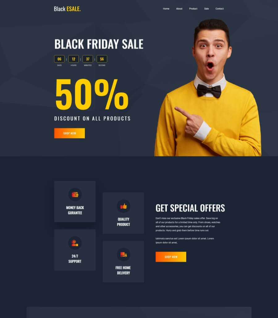 Black Esale - Black Friday Landing Page Template