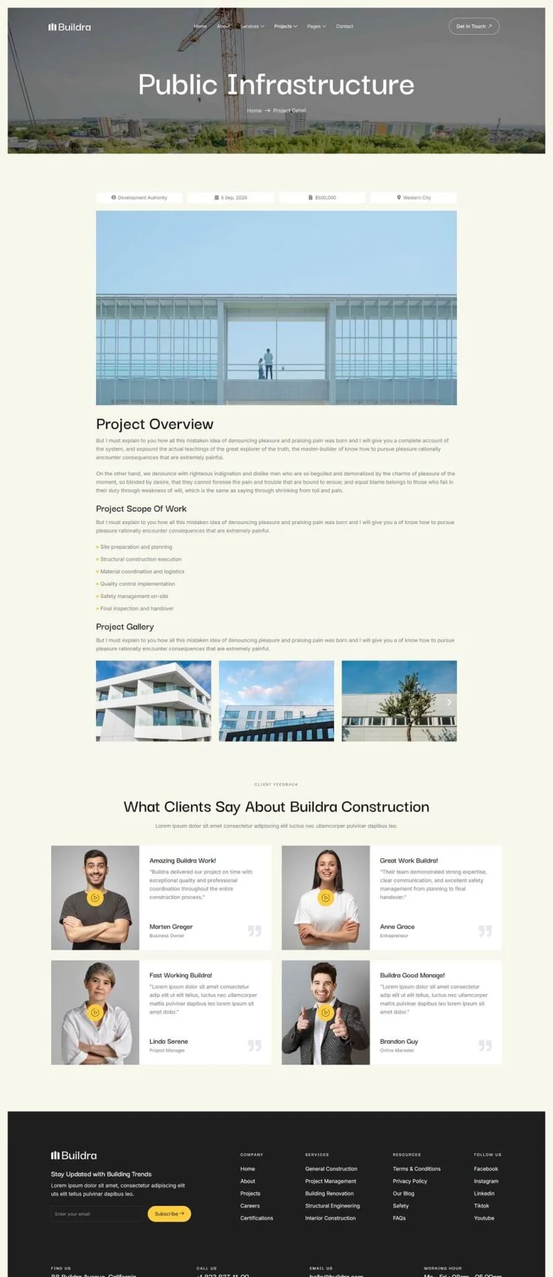 建筑/地产 Elementor 模板项目详情预览