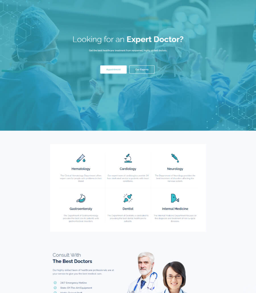 EleHealth Home Page for Gutenberg