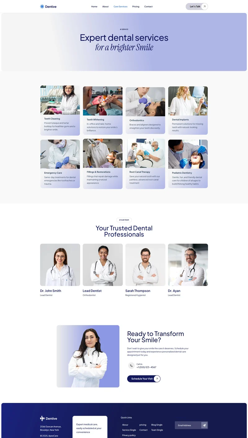 健康/医药 Elementor 模板服务页面预览