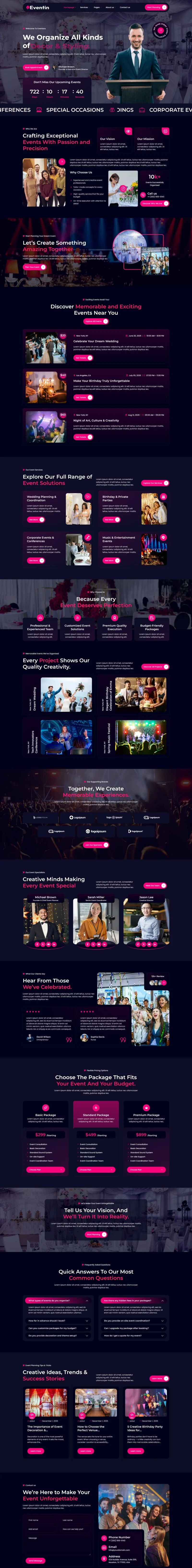 活动策划与组织Elementor网站模板_一键导入快速建站插图2-WP资源海 活动/赛事 Elementor 模板首页预览