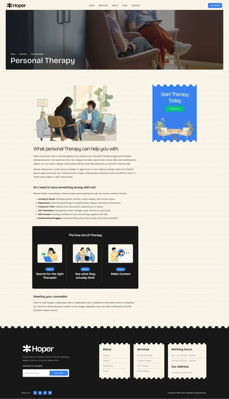 健康/医药 Elementor 模板服务详情预览