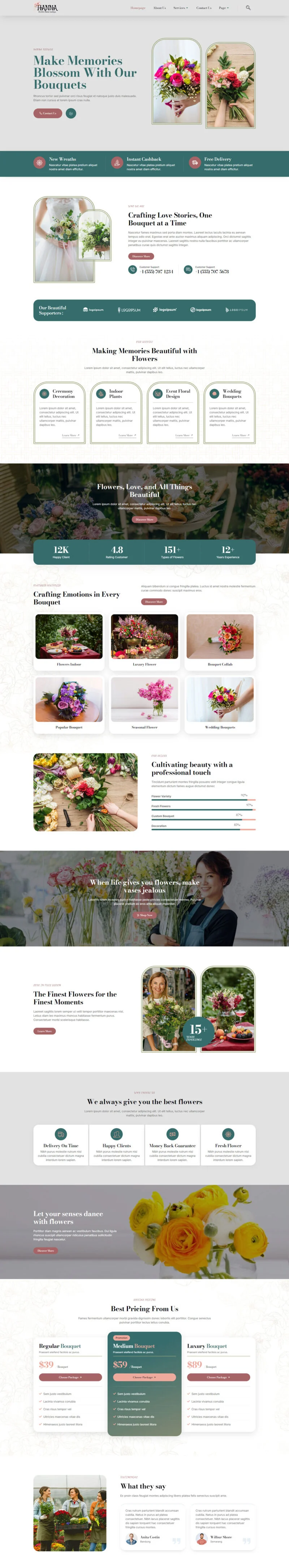 💐花卉/绿植 Elementor 模板首页预览