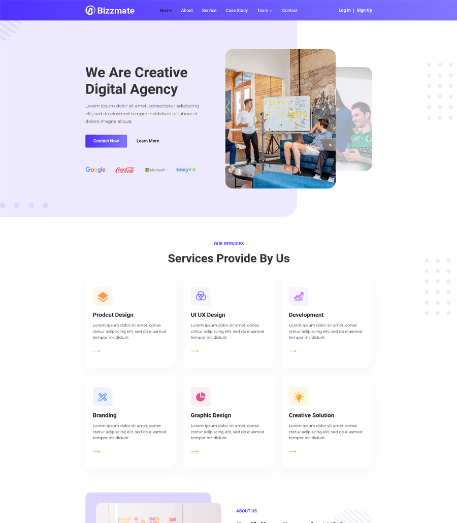 Bizzmate Home Page For Gutenberg