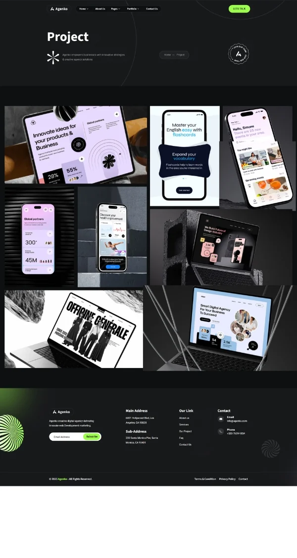 广告/营销 Elementor 模板项目案例预览