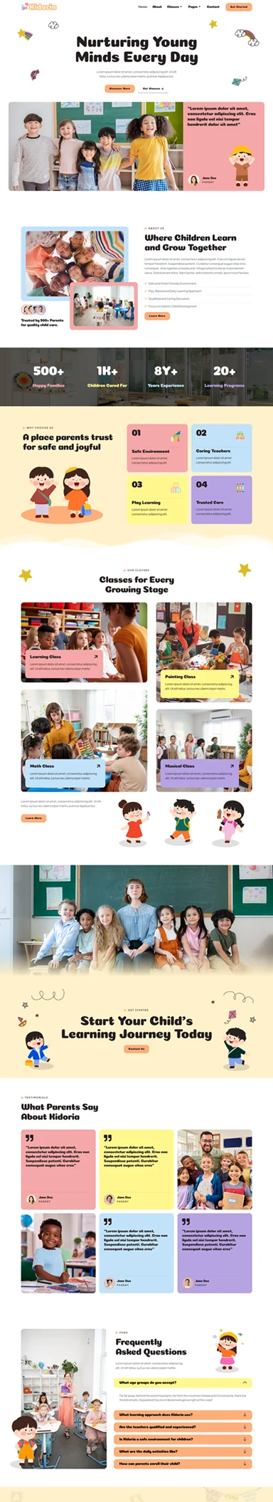 学校 Elementor 模板首页预览