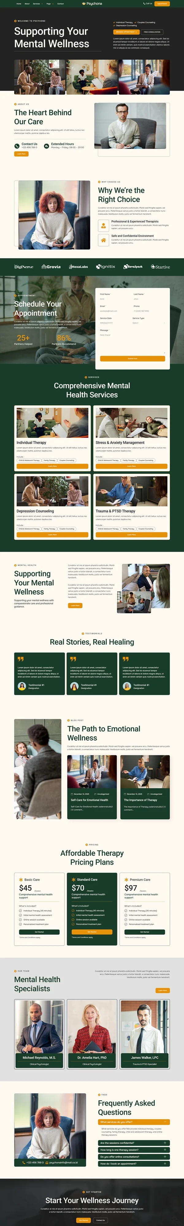 健康/医药 Elementor 模板首页预览