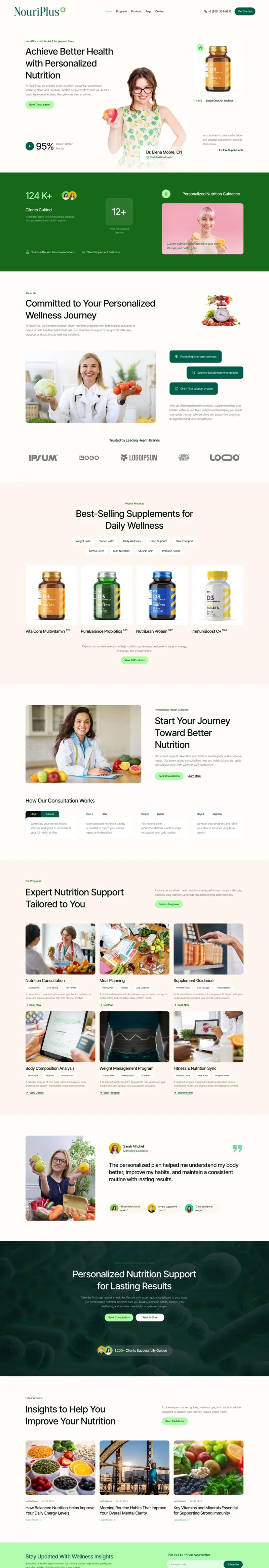 健康/医药 Elementor 模板首页预览