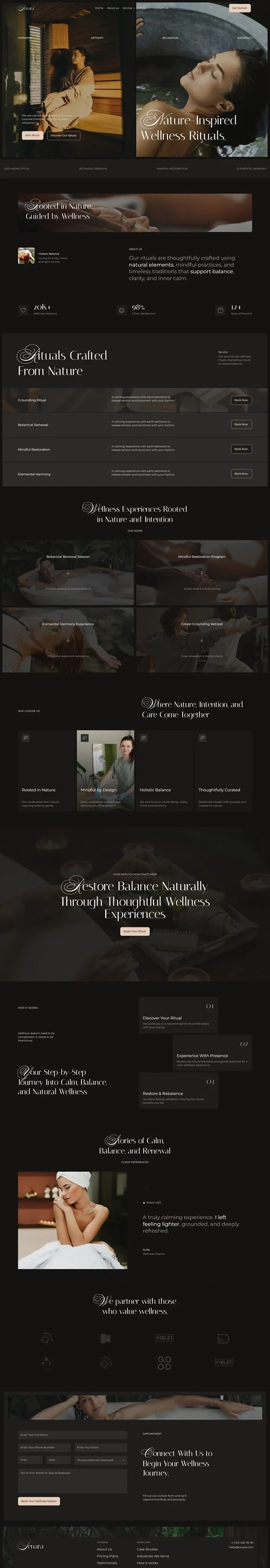 SPA 水疗养生会所Elementor网站模板_一键导入快速建站插图1-WP资源海 美容/美发 Elementor 模板首页预览