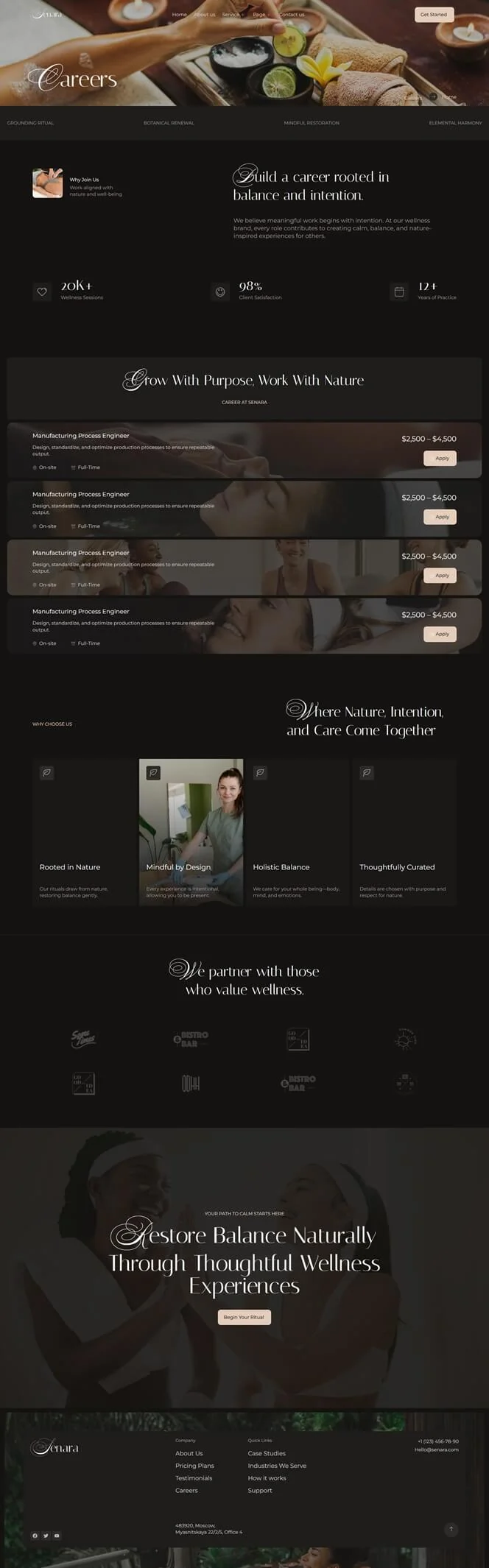 SPA 水疗养生会所Elementor网站模板_一键导入快速建站插图3-WP资源海 美容/美发 Elementor 模板招聘页面预览