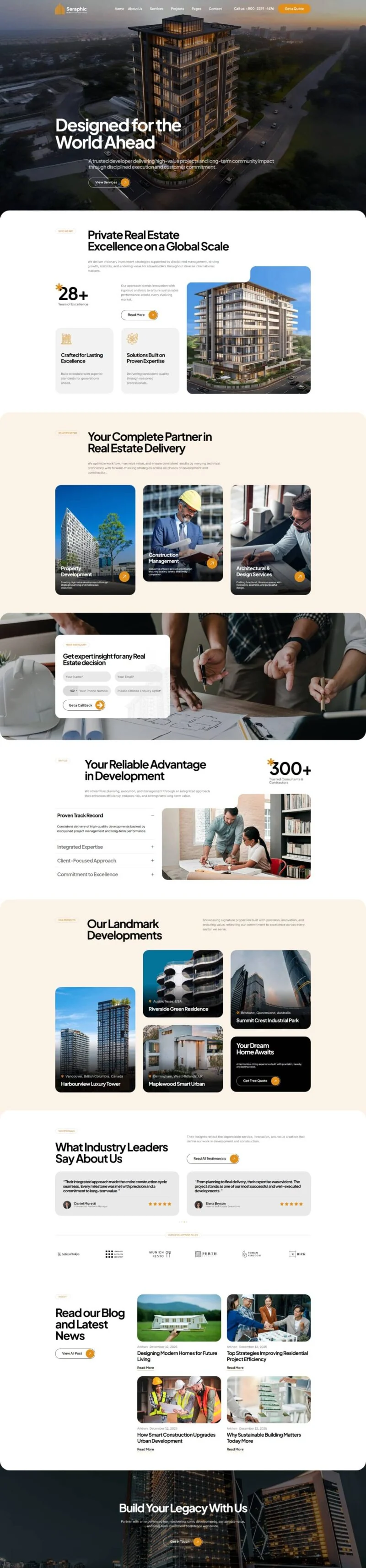 建筑/地产 Elementor 模板首页预览