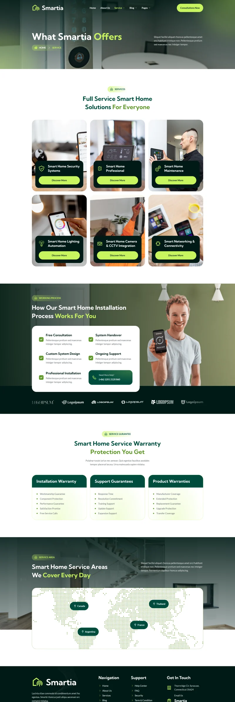 家居用品 Elementor 模板服务页面预览