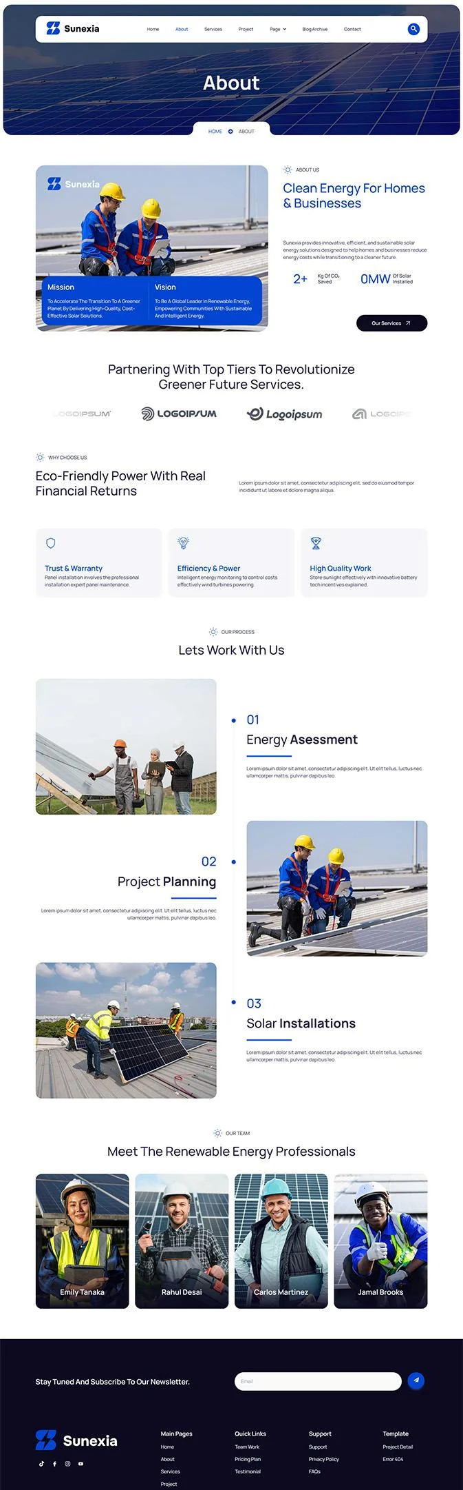 工业/工厂 Elementor 模板关于我们预览