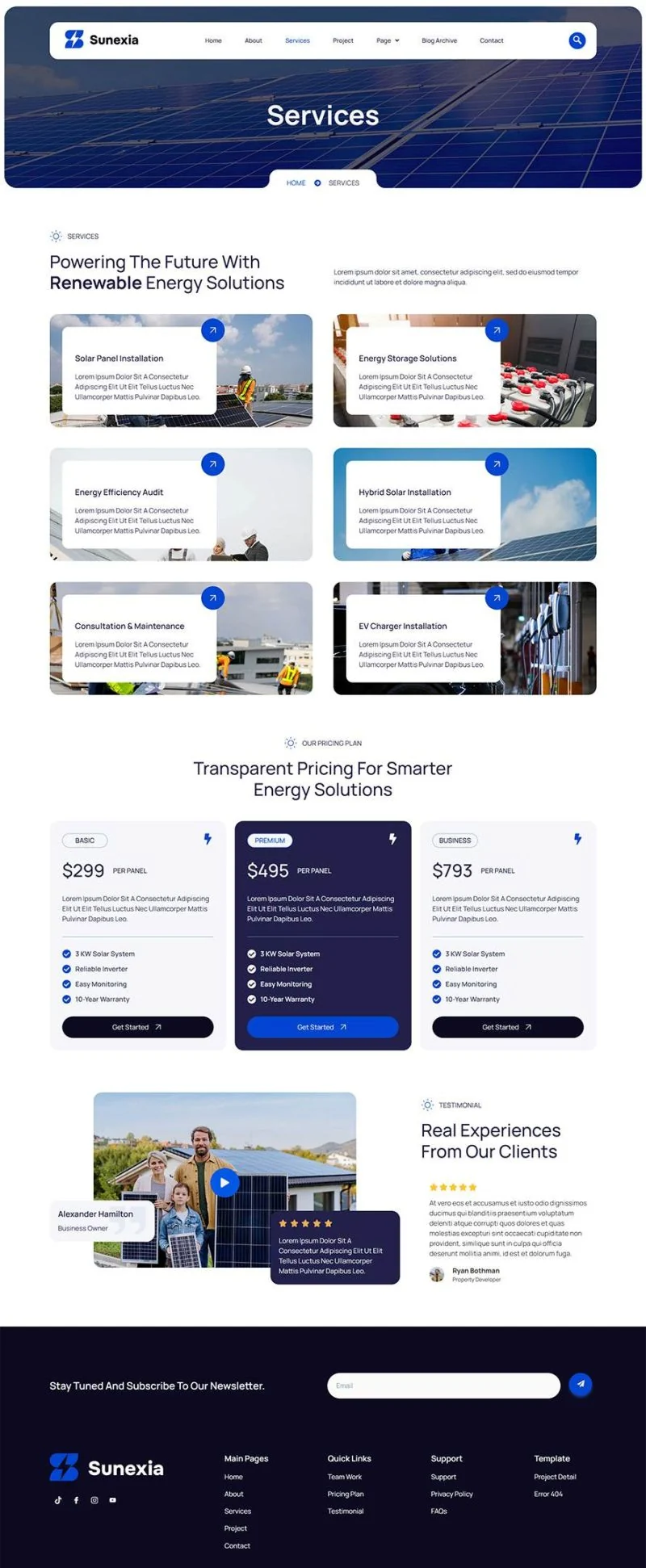 工业/工厂 Elementor 模板服务页面预览