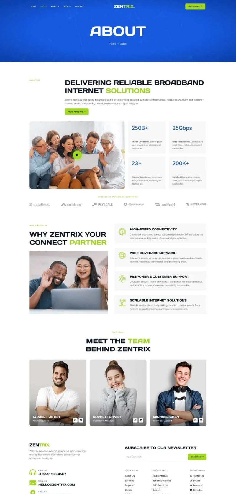 IT互联网 Elementor 模板关于我们预览