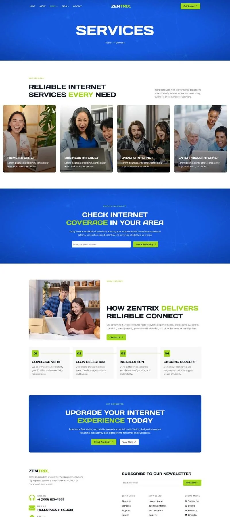 IT互联网 Elementor 模板服务页面预览