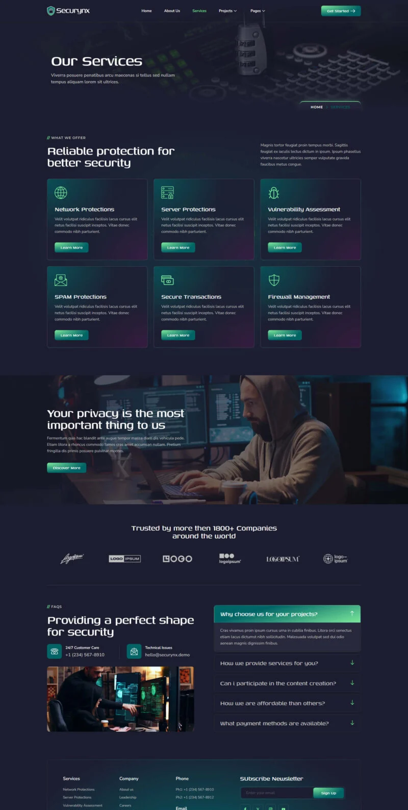 IT互联网 Elementor 模板服务页面预览