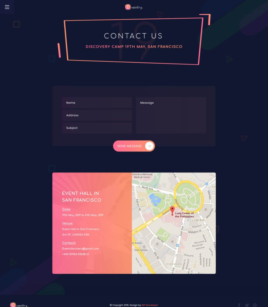 EventGree Event Template Contact