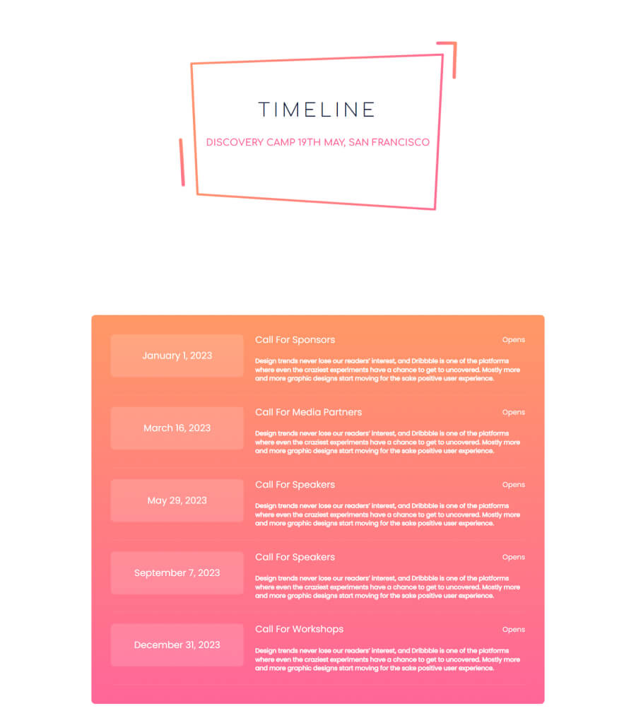 EventGree Timeline Page Lite For Gutenberg