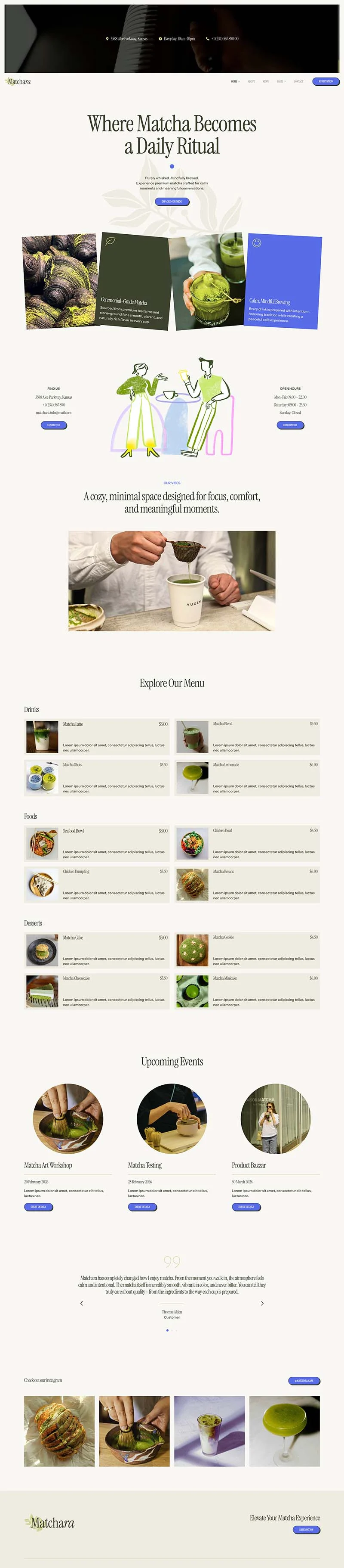 餐饮/食品 Elementor 模板首页预览