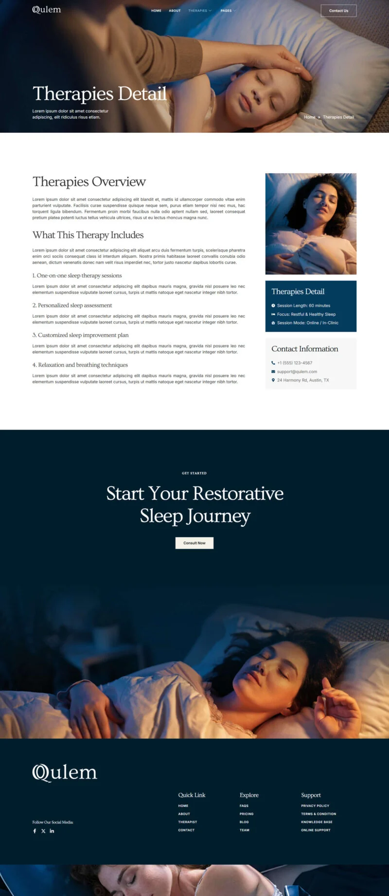 健康/医药 Elementor 模板疗法详情预览