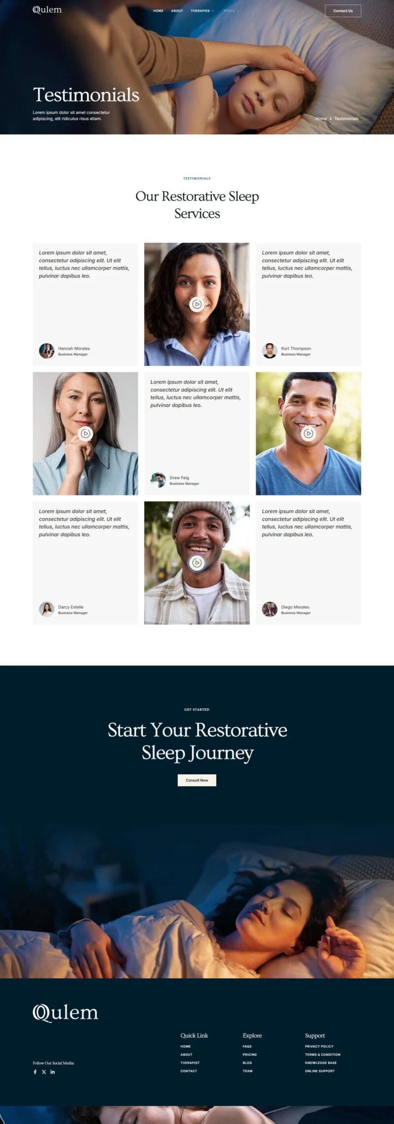 健康/医药 Elementor 模板客户评价预览