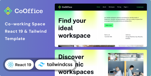CoOffice 共享办公空间 React 模板