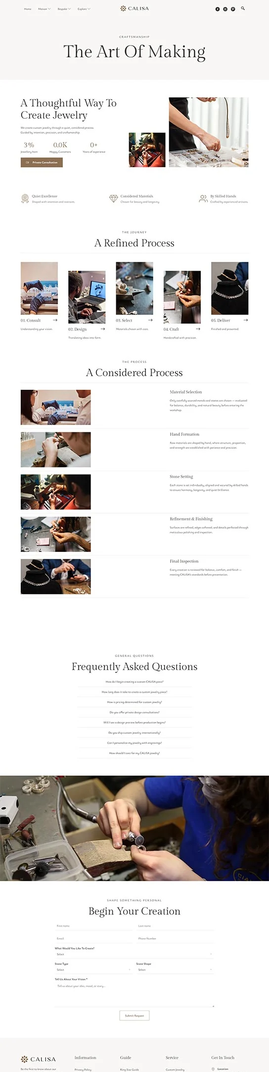 黄金/珠宝 Elementor 模板制作工艺预览