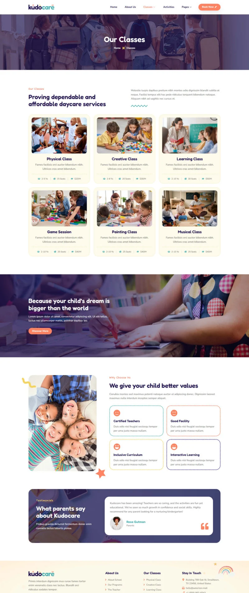 学校 Elementor 模板课程列表预览