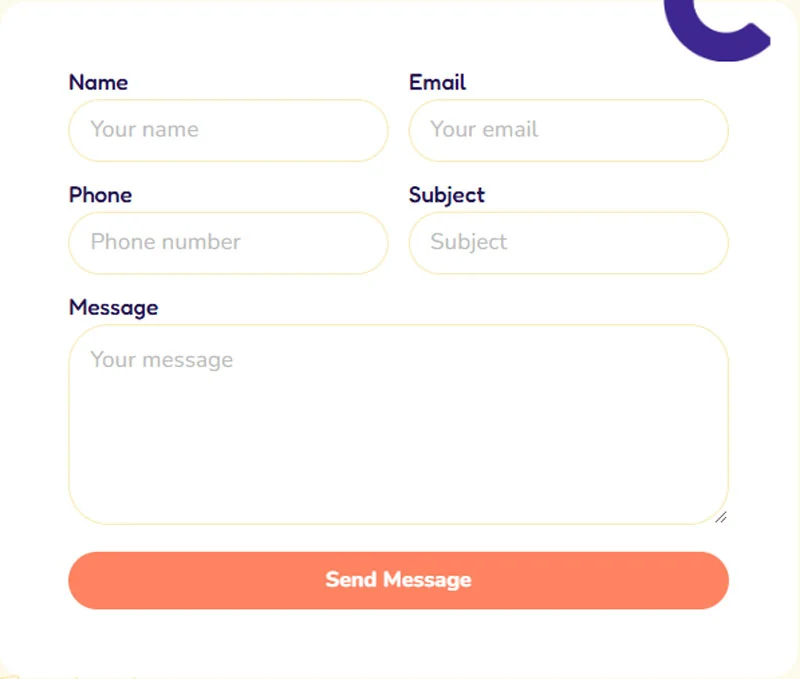 学校 Elementor 模板联系表单预览