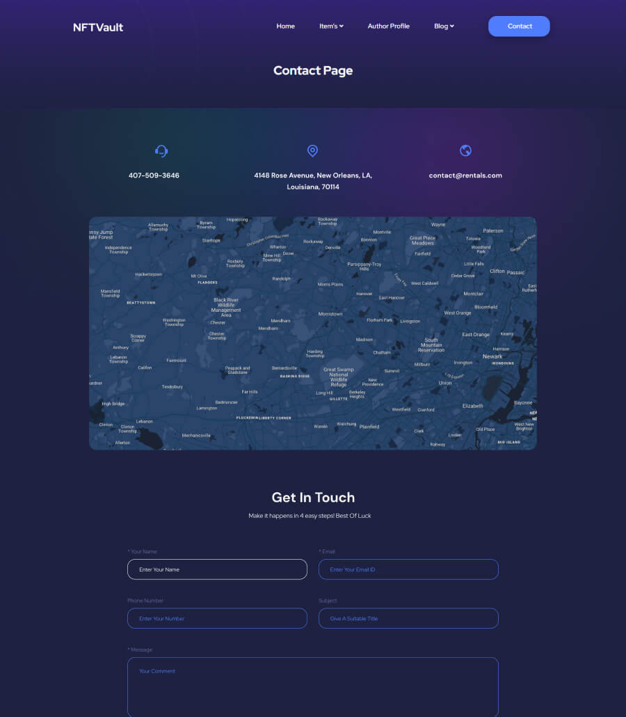 NFTVault Contact Page