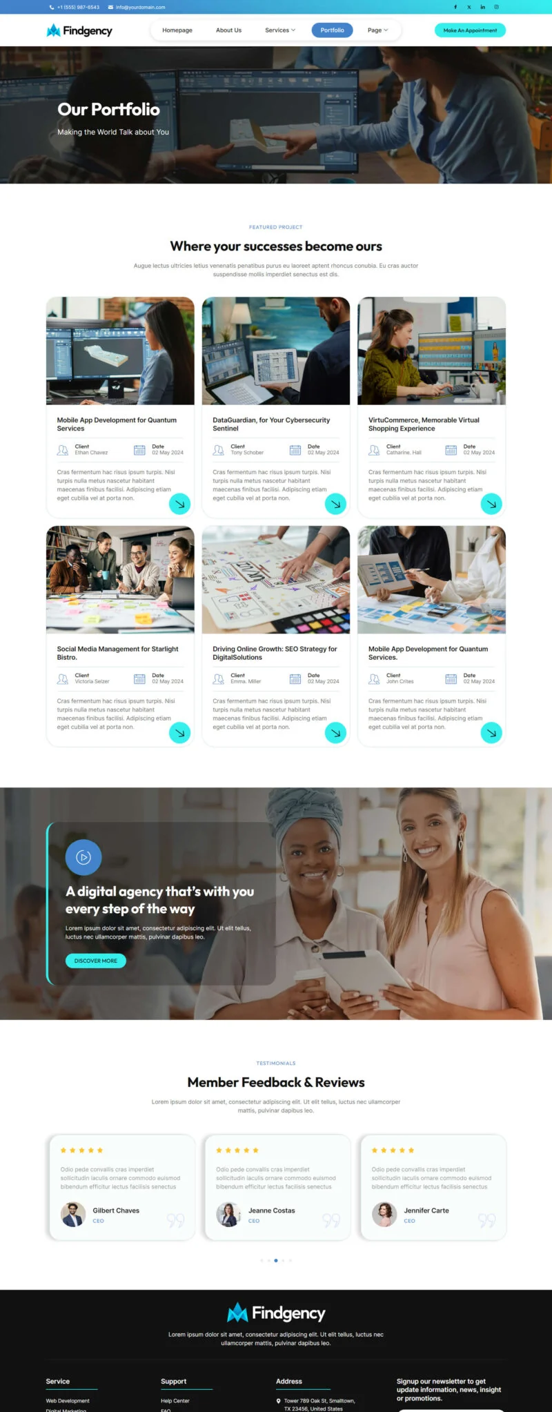广告/营销 Elementor 模板案例页面预览