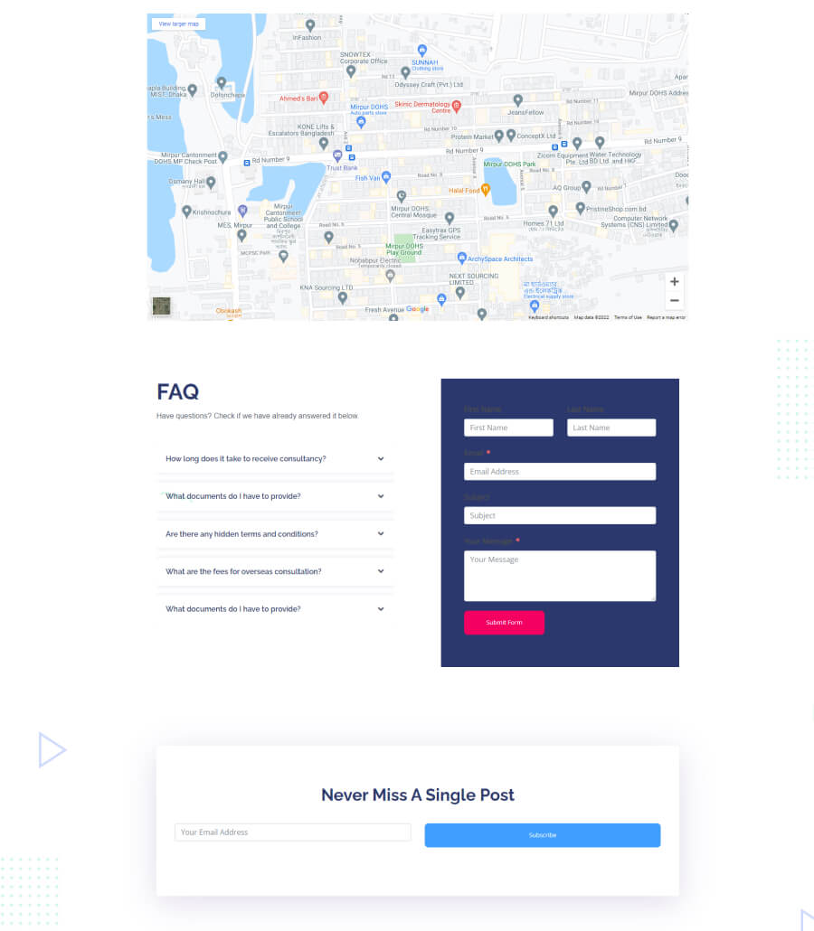 商业咨询Gutenberg网站模板_一键导入快速建站插图4-WP资源海 BusinessCube Contact Page For Gutenberg