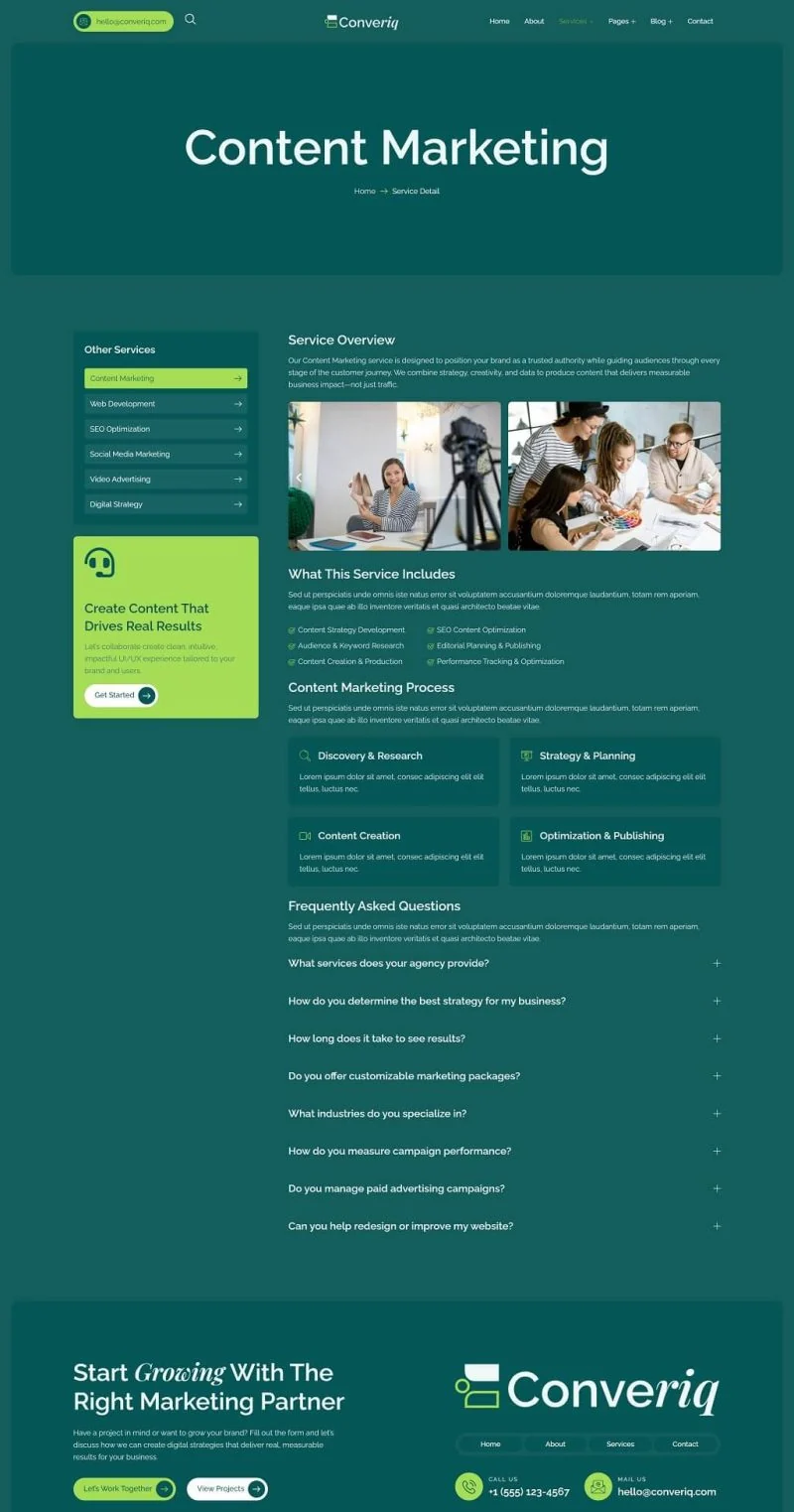 数字营销代理公司Elementor网站模板_一键导入快速建站插图4-WP资源海 广告/营销 Elementor 模板服务详情预览