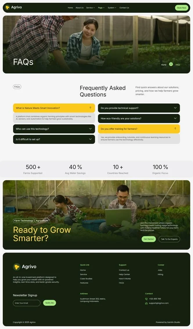 农业科技与有机种植Elementor网站模板_一键导入快速建站插图4-WP资源海 农业 Elementor 模板常见问题预览