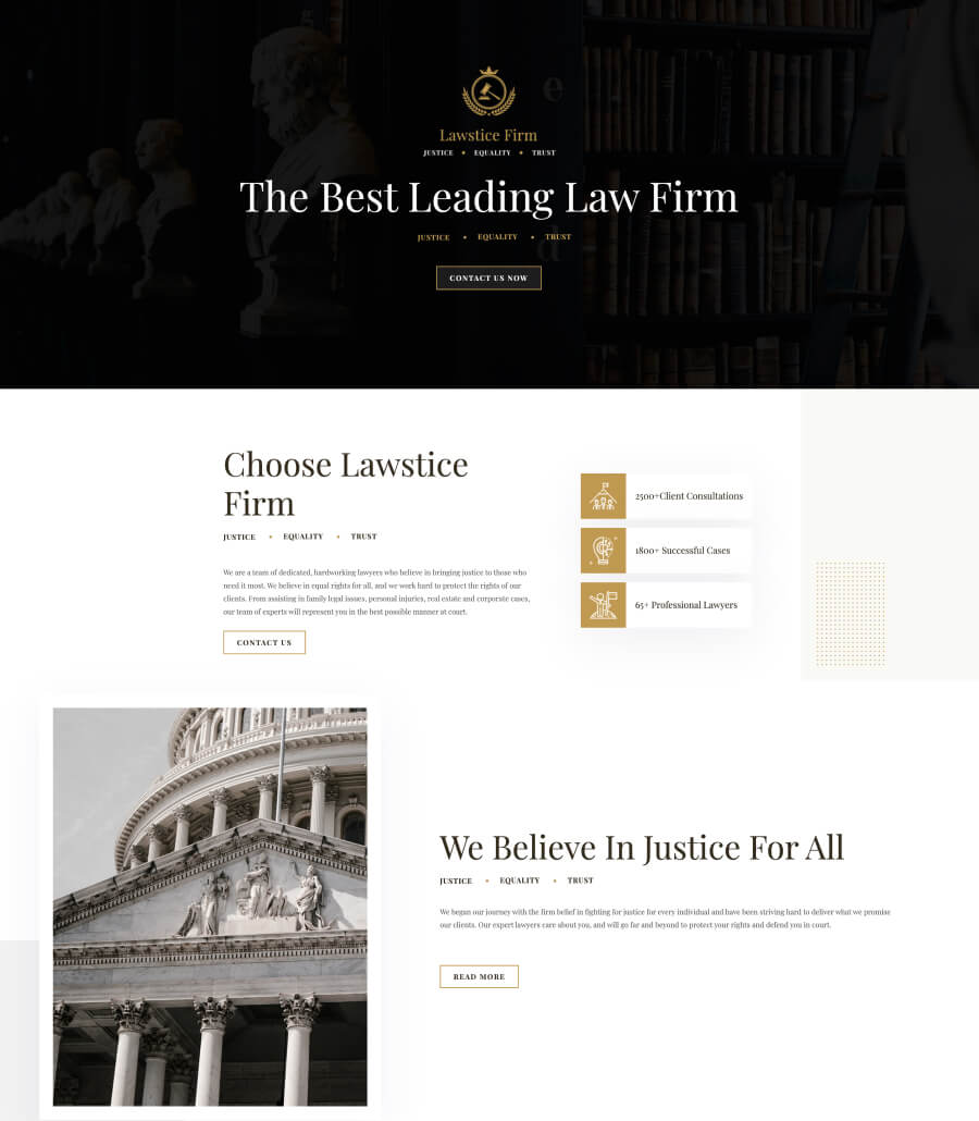律师事务所Gutenberg网站模板_一键导入快速建站插图1-WP资源海 Lawstice Home Page For Gutenberg