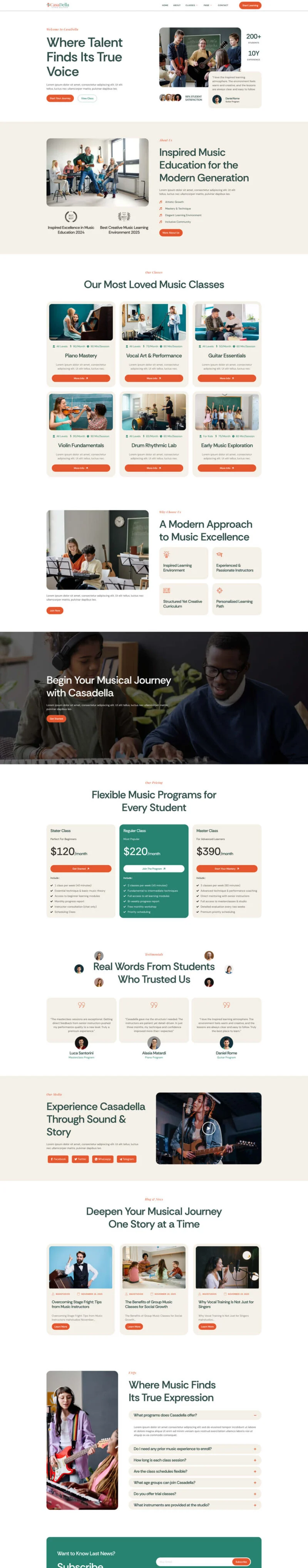 学校 Elementor 模板首页预览