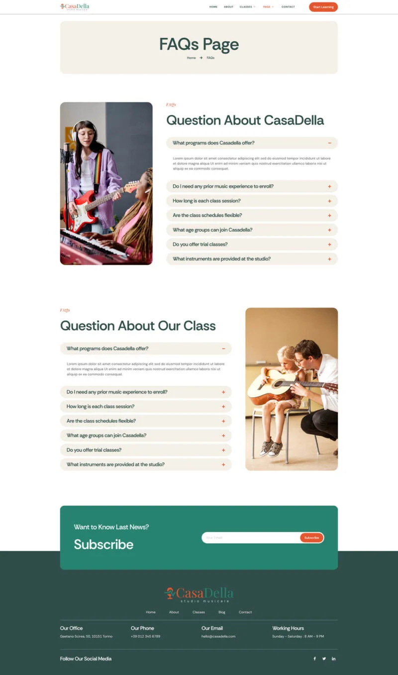 学校 Elementor 模板常见问题预览
