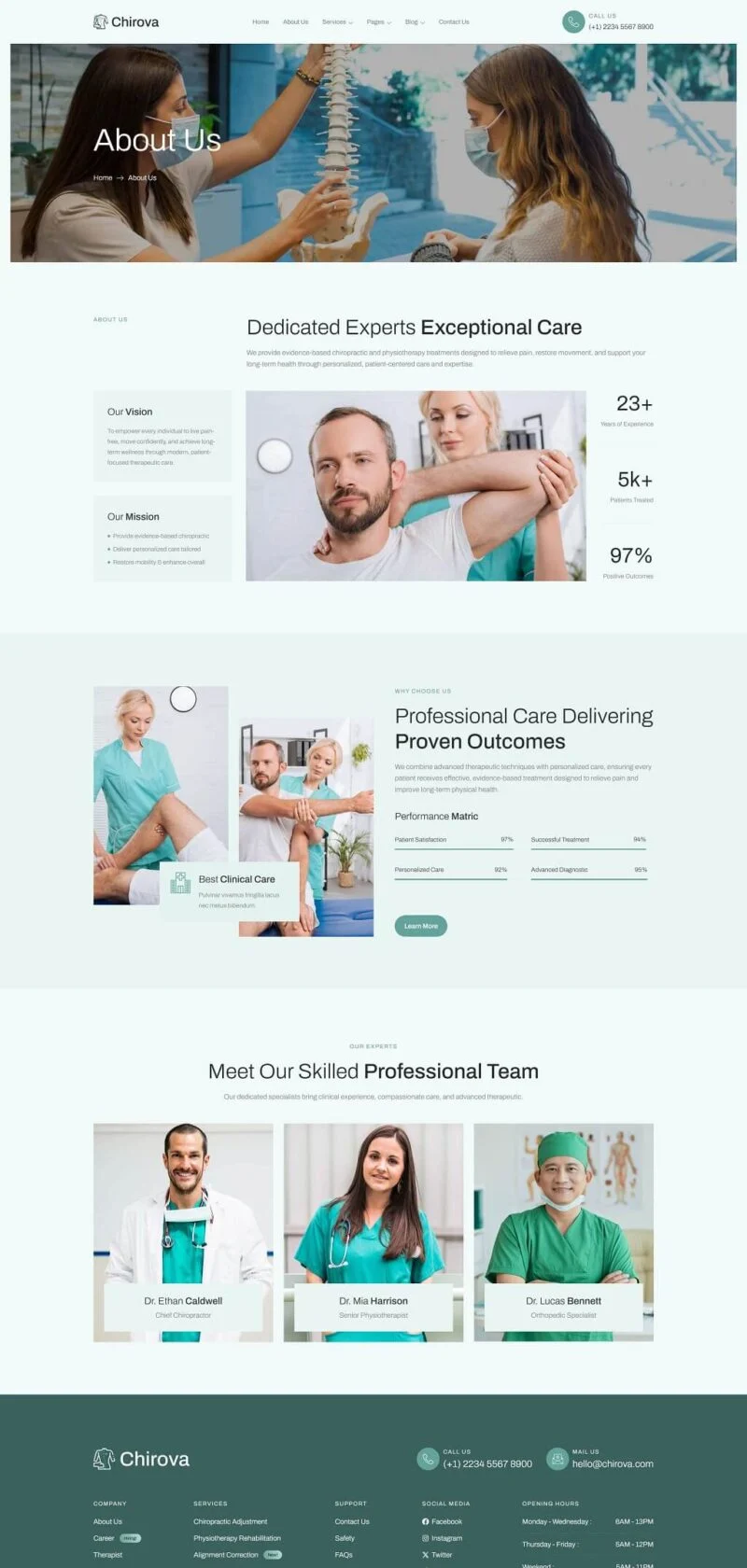 健康/医药 Elementor 模板关于我们预览
