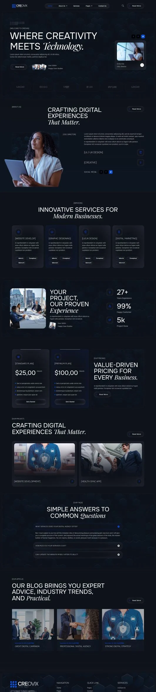 广告/营销 Elementor 模板首页预览