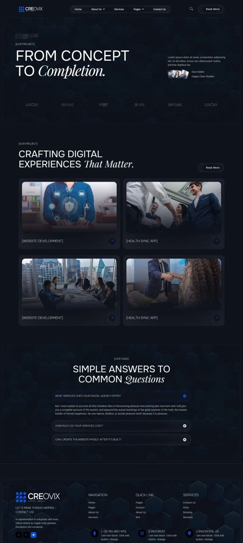 广告/营销 Elementor 模板项目案例预览