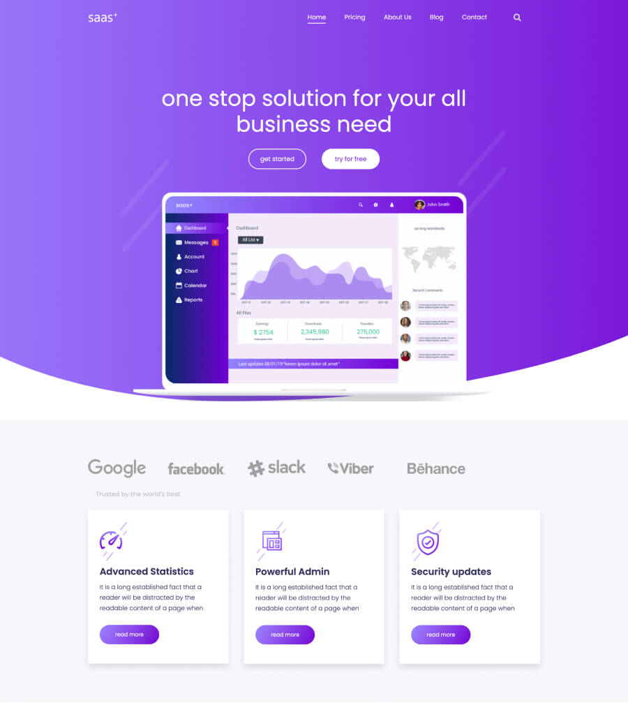 SaaS Starter Home Page For Gutenberg
