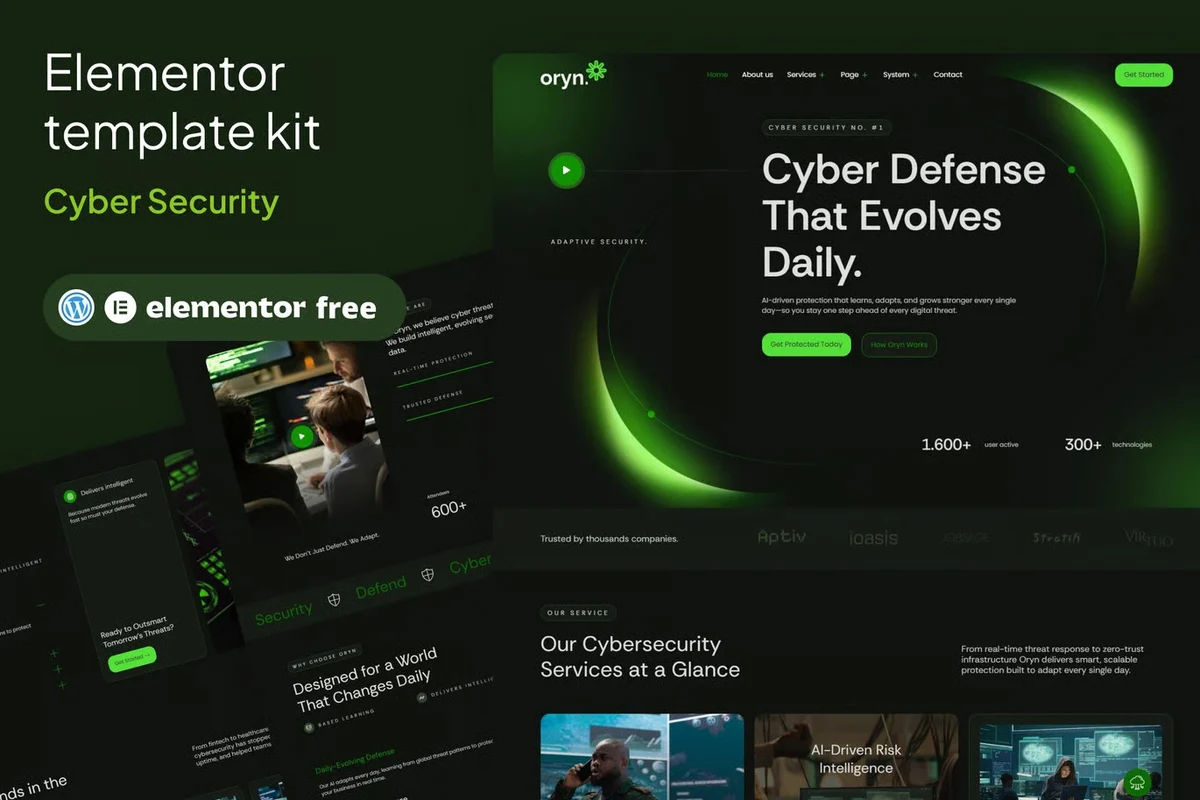 网络安全防护服务Elementor网站模板_一键导入快速建站插图-WP资源海 IT互联网 Elementor 网站模板封面