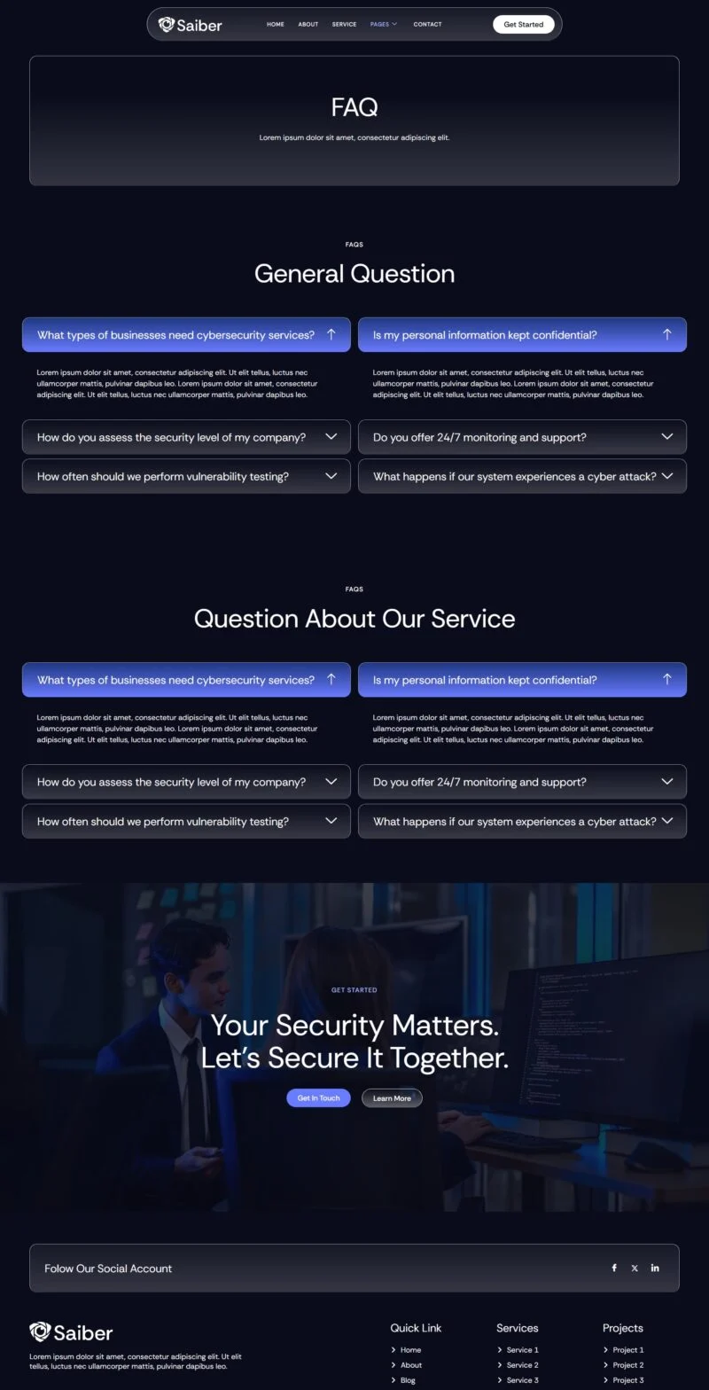 企业网络安全服务Elementor网站模板_一键导入快速建站插图4-WP资源海 IT互联网 Elementor 模板常见问题预览