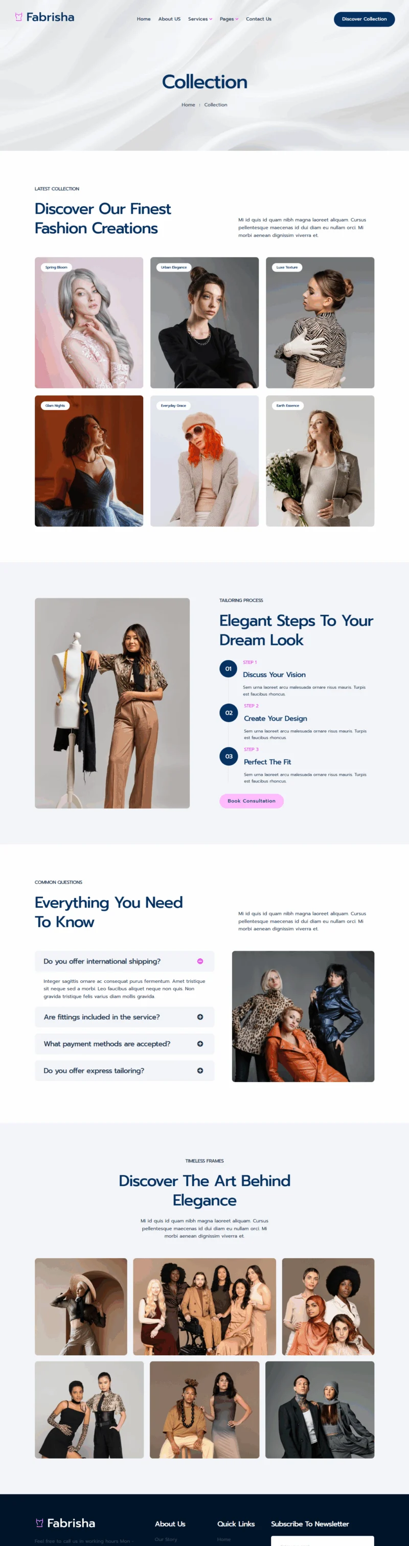 服装 Elementor 模板系列展示预览