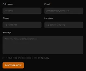 制造业 Elementor 模板联系表单预览
