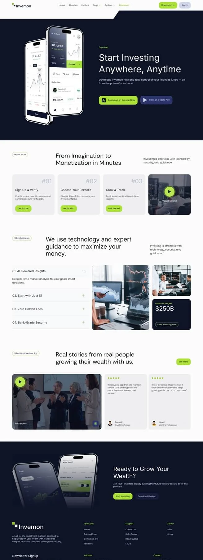 金融/投资 Elementor 模板下载页面预览