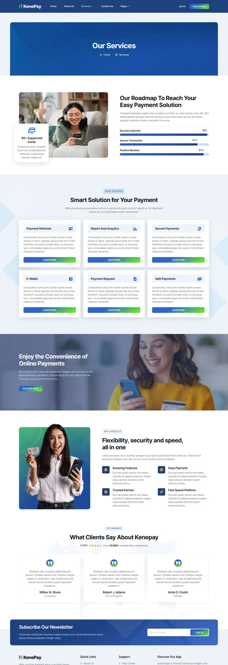 金融/投资 Elementor 模板服务页面预览